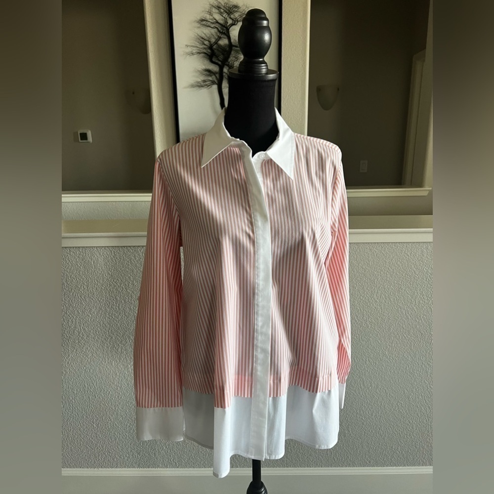 New MARTHA STEWART STRIPED BLOUSE - MEDIUM